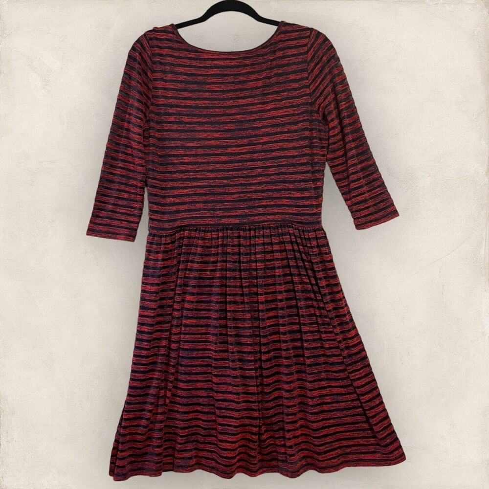 Yumi Women's Red Casual striped dress 3/4 sleeve SZ/6/8